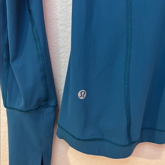 LULULEMON Women's Turquoise Long Sleeve Quarter Zip Running Top - Picture 6 of 7